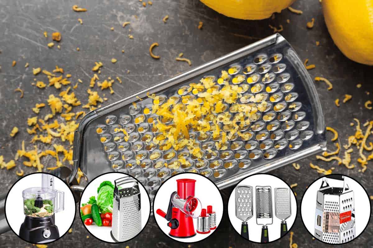 一个柠檬皮刨丝器表和一个拼贴不同类型的器,12种器(以及如何使用它们)