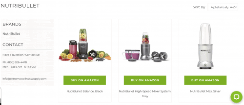 极端健康供应网站页面