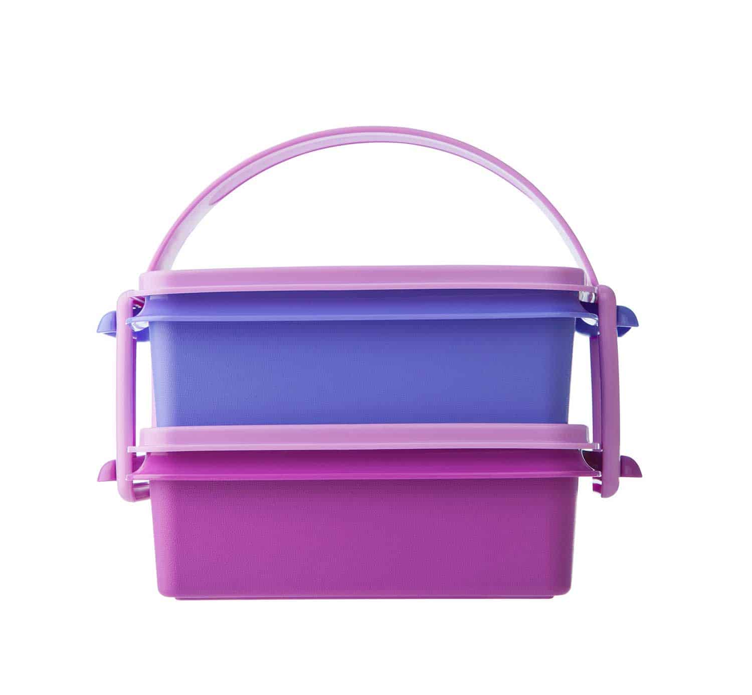 紫色的特百惠午餐盒