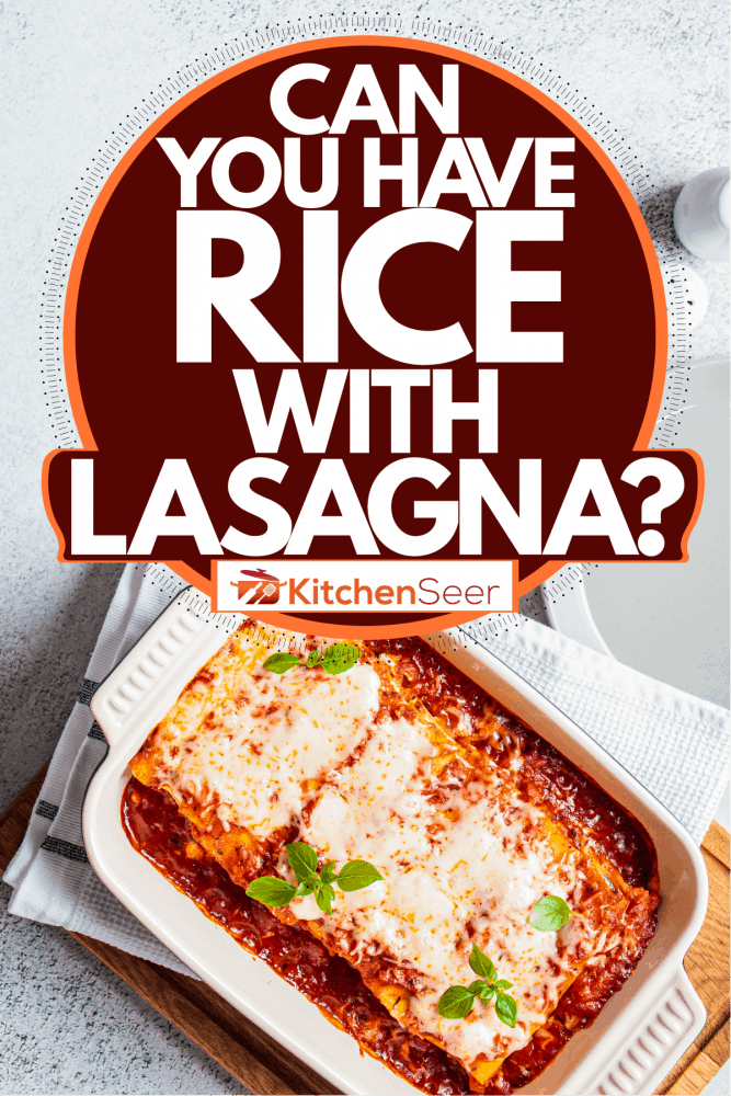 刚煮好的千层面放在砧板上，你能把米饭和千层面一起吃吗?