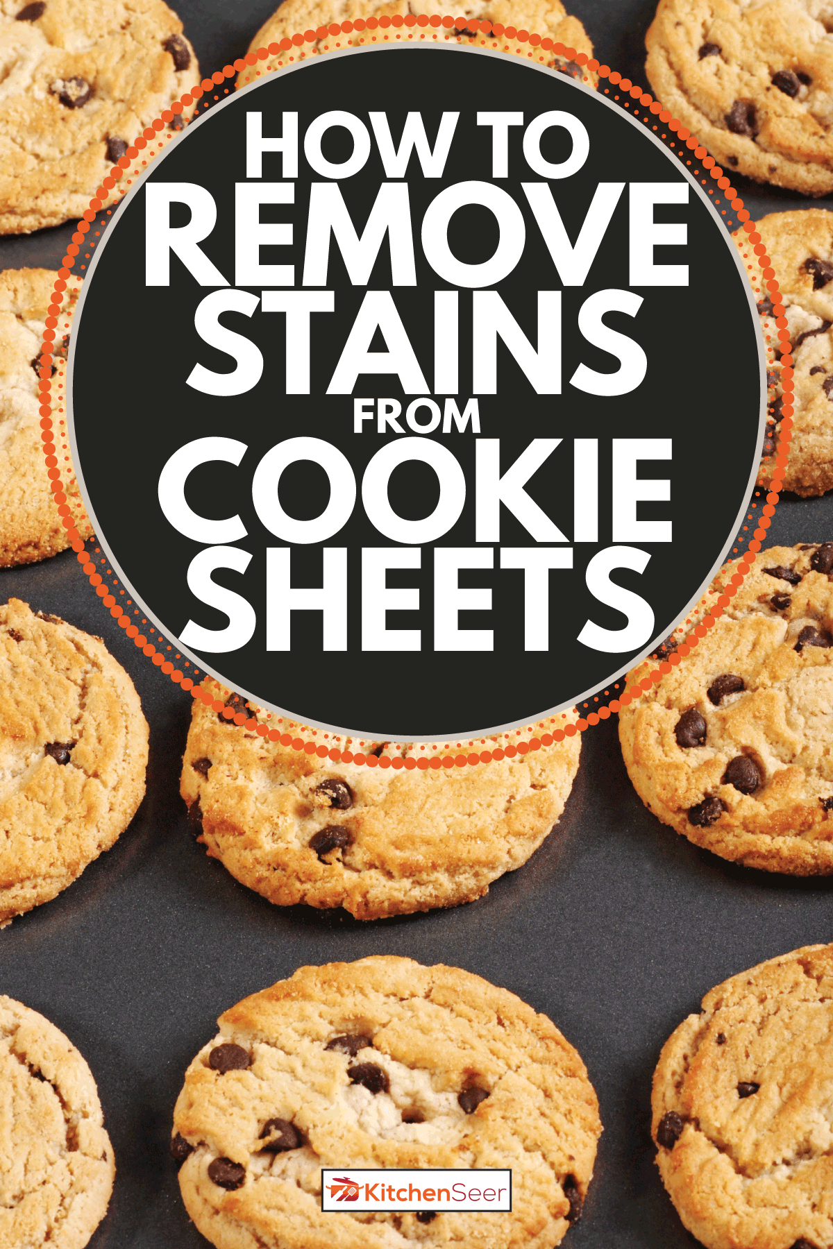 烤盘上的巧克力饼干。如何去除饼干纸上的污渍