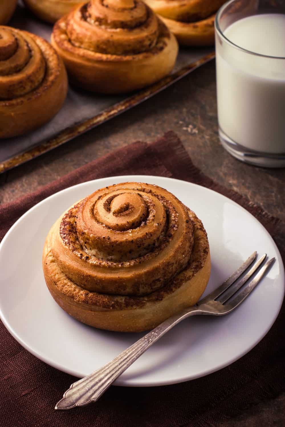 鲜甜肉桂卷，俯视图