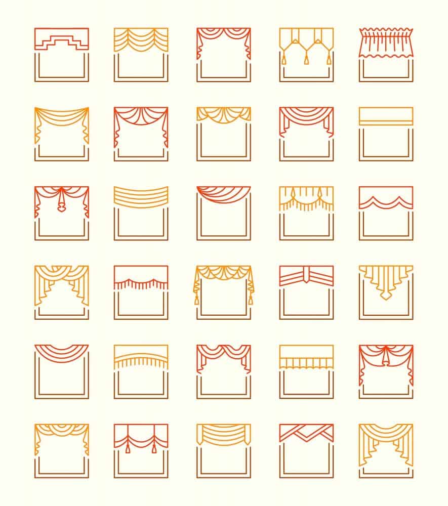 矢量线图标goodwill买和装饰窗帘