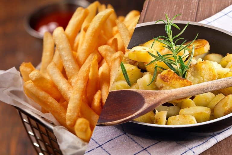 美国薯条的照片拼贴和薯条,薯条Vs美国家庭薯条——有什么区别呢?