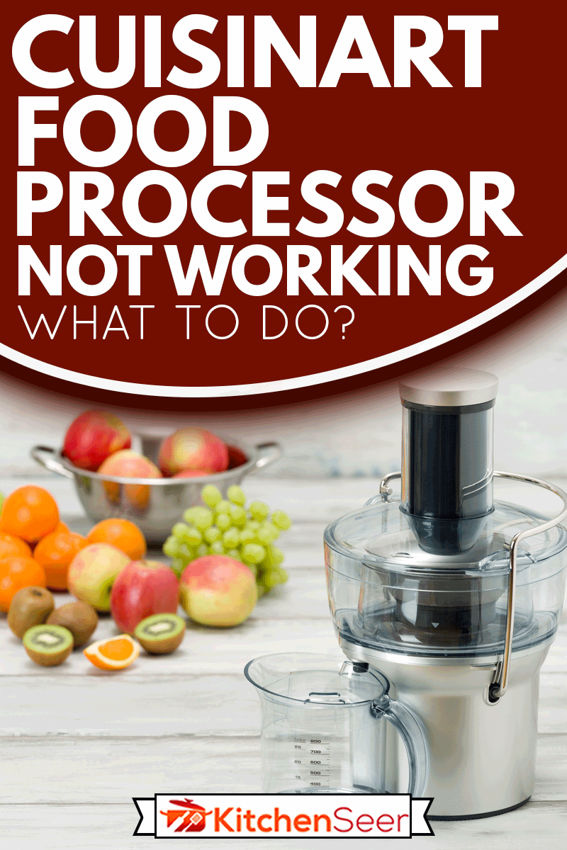 现代电动榨汁机和厨房柜台上的各种水果，健康的生活方式概念，Cuisinart食品处理器不雷电竞官网网址工作-怎么办?