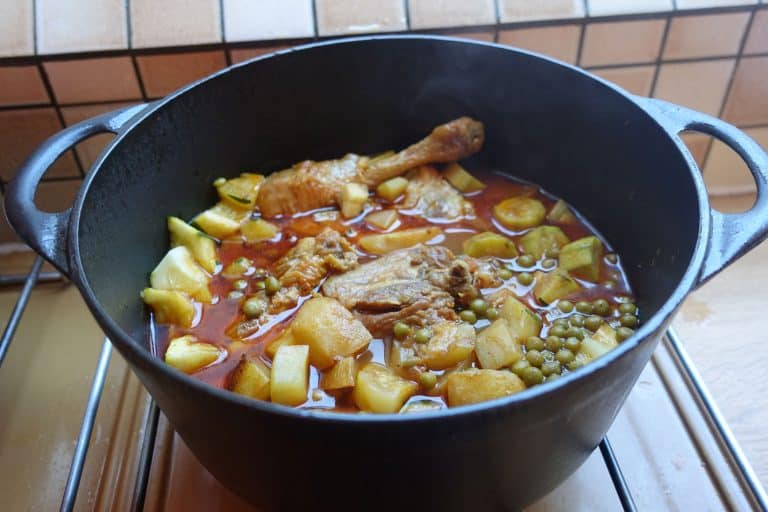 A Mediterranean cuisine using chicken, potatoes and green peas, Can A Dutch Oven Go In The Dishwasher?C