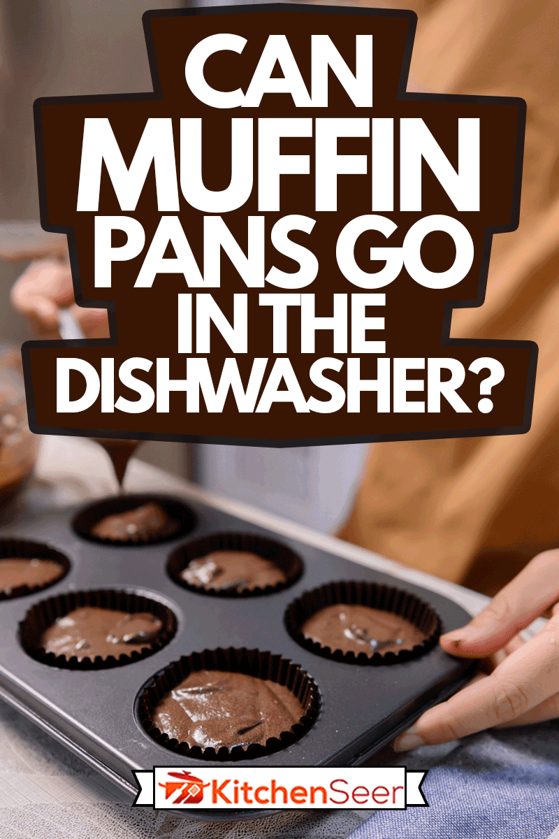 Process of cooking delicious homemade muffin and Halloween cupcake. Woman preparing and mixing ingredients for sweet food dessert in kitchen at home, Can Muffin Pans Go In The Dishwasher?