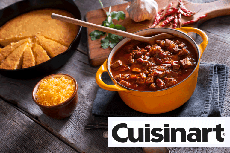 A delicious chili cooked in a yellow Dutch oven, Can A Cuisinart Dutch Oven Go In The Oven?