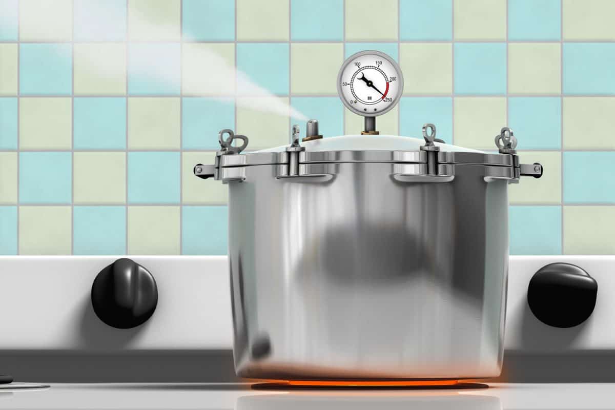 上面一个高压锅,压力计