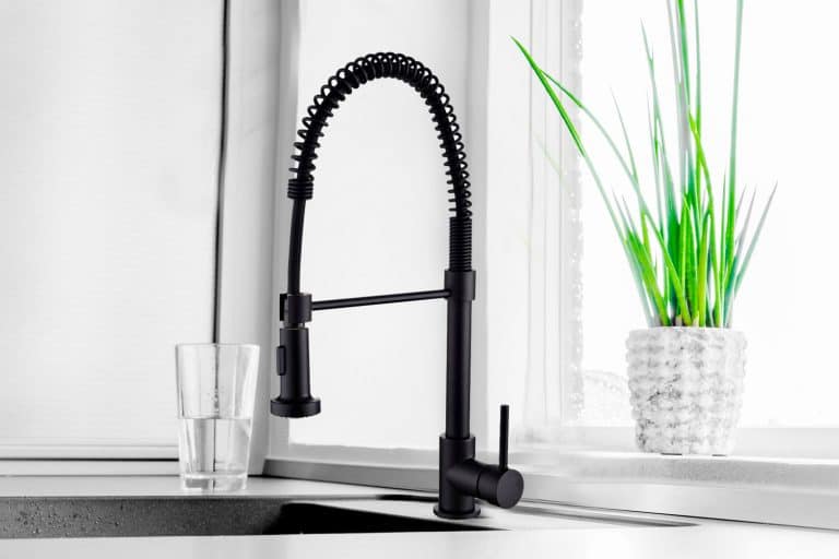 An expensive pull down faucet with a black coating, What’s The Best Faucet Finish For Hard Water?