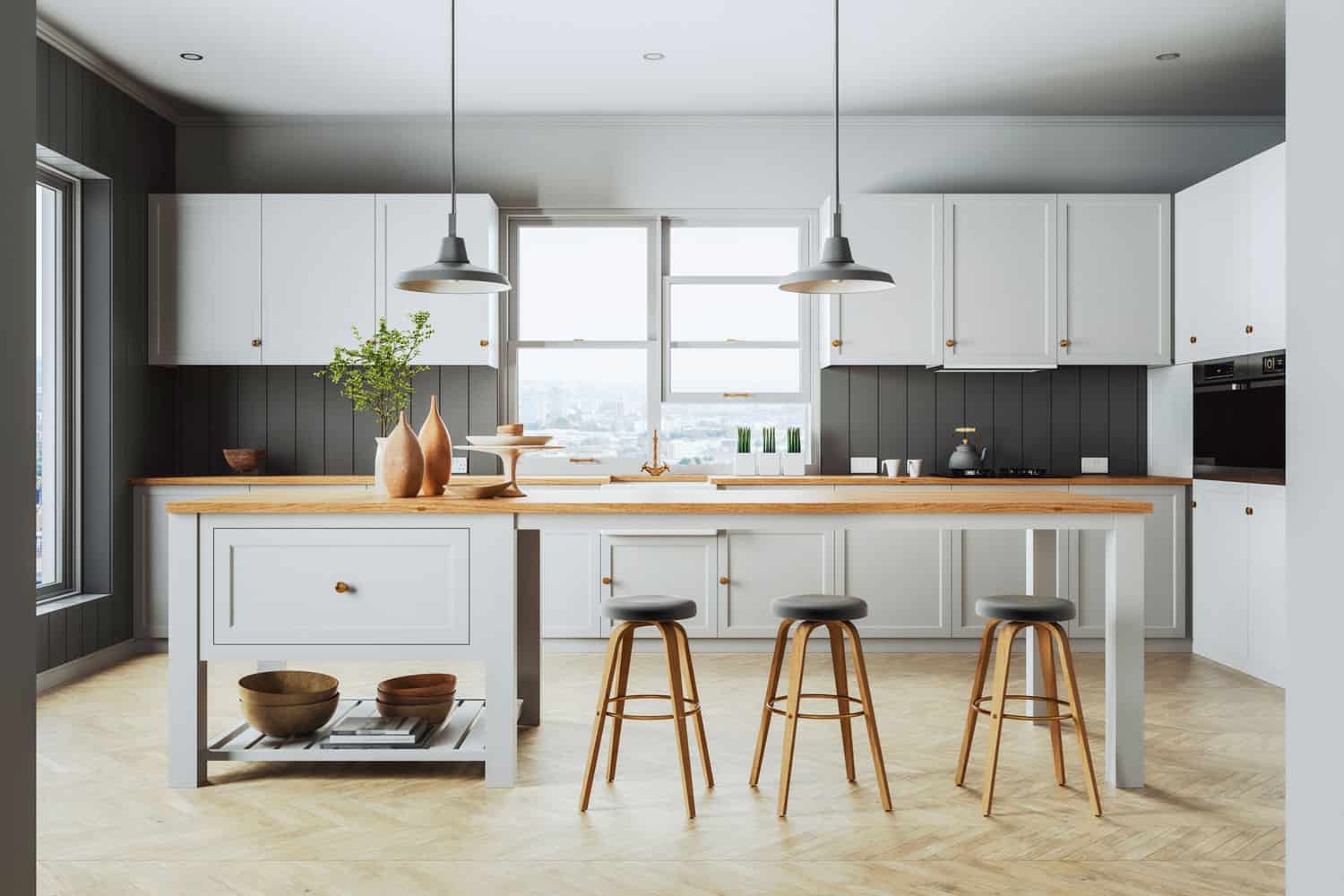 经典主流白人斯堪的纳维亚厨房内部类型雷电竞官网网址