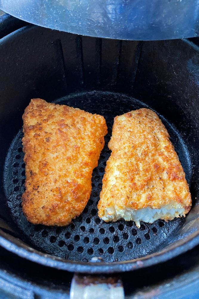 空气油炸的大块三文鱼