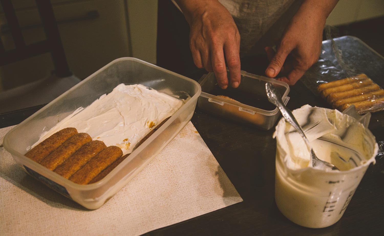 制作提拉米苏的过程