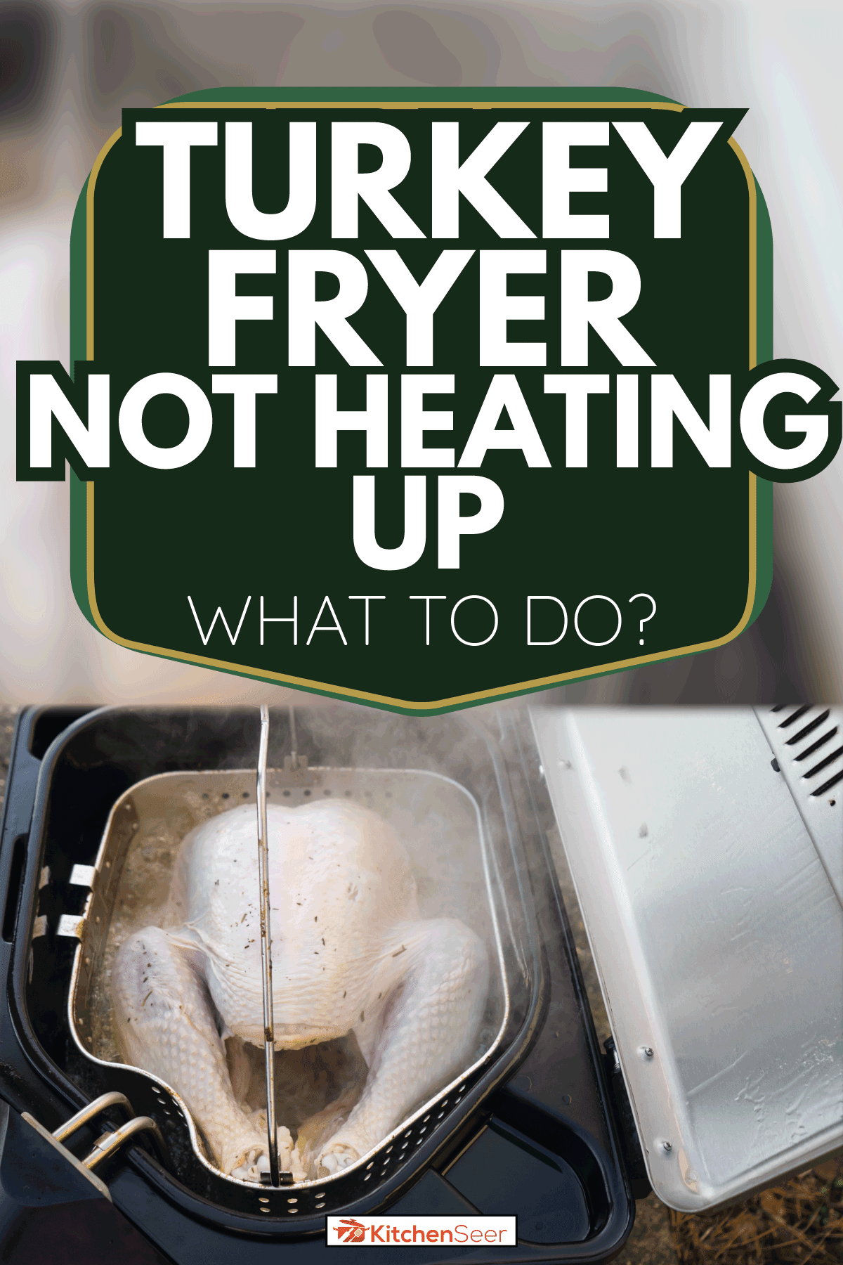 整个土耳其铁板作为其降低油炸锅。火鸡炸锅不加热,该做什么