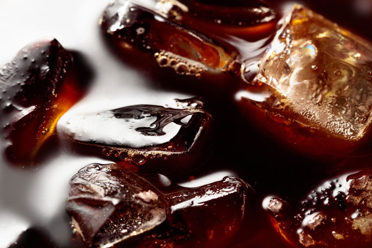 Iced coffee with natural ice