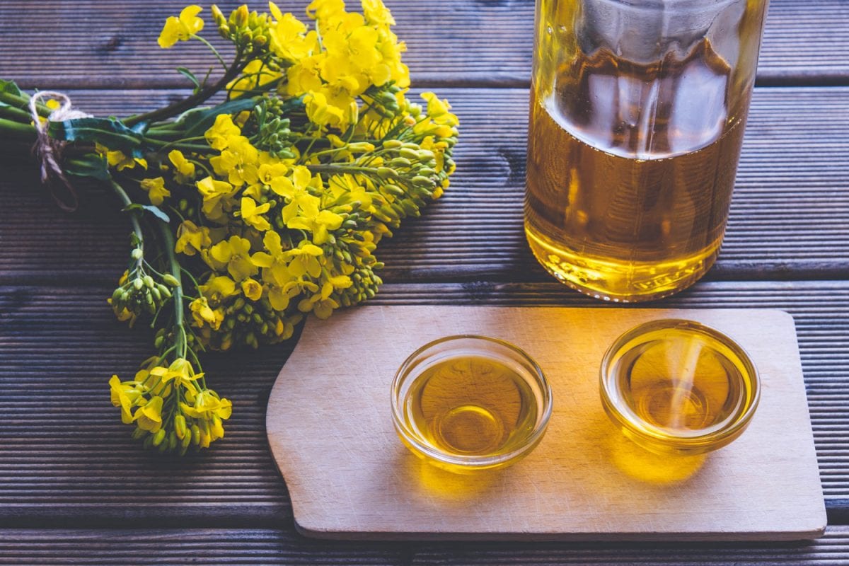 两个小碟子的菜籽油