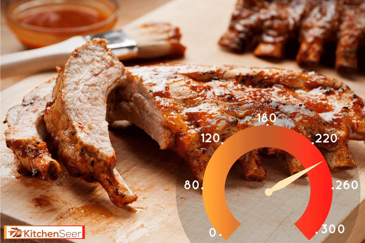 新鲜的烤排骨切和釉用自制的酱,烤肋骨在什么温度?