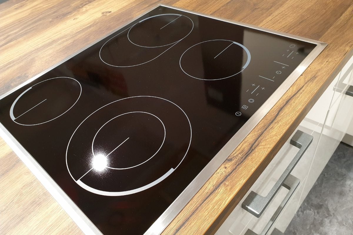 Modern ceramic hob in the kitchen