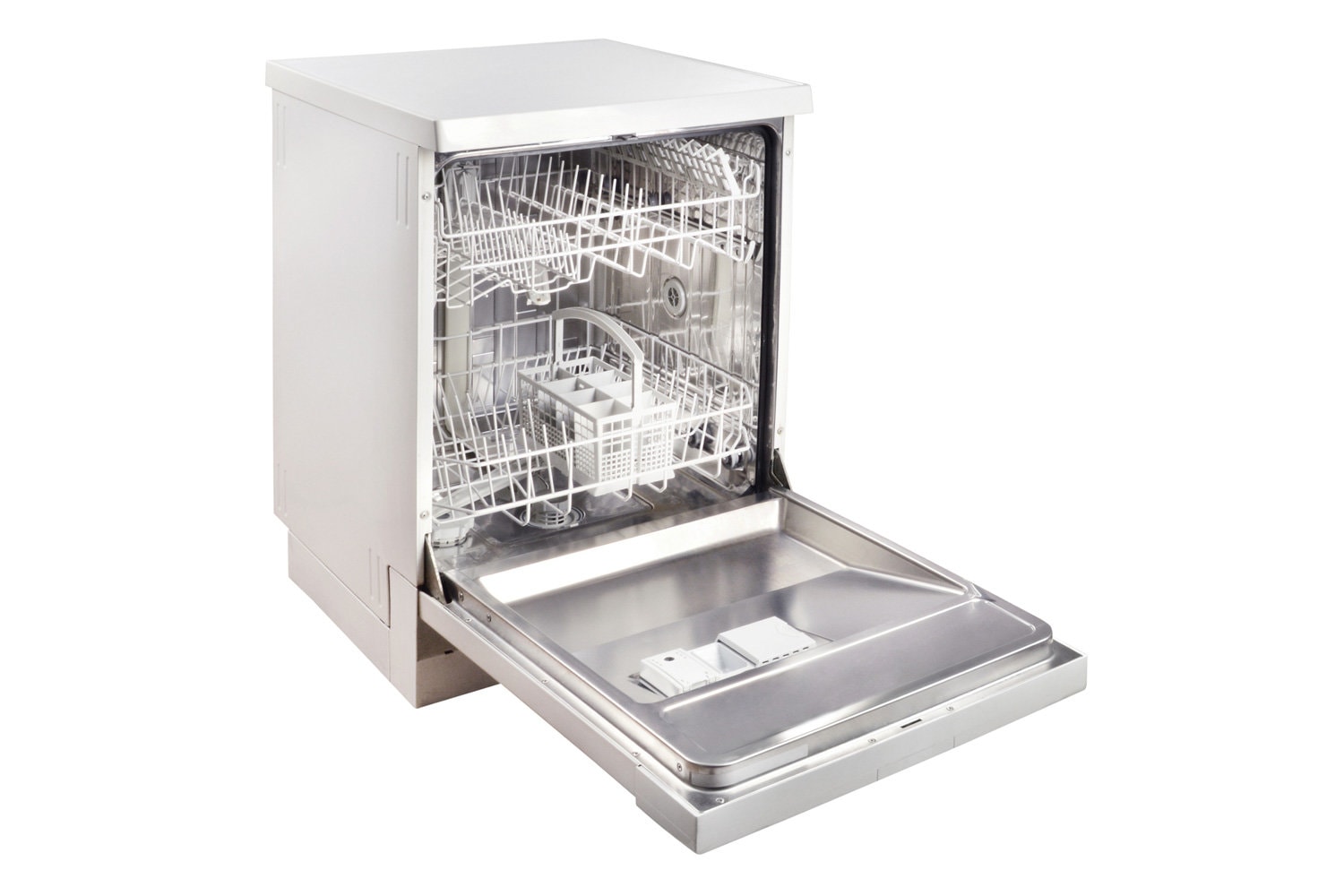 空的洗碗机”width=