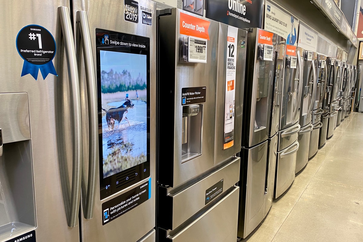 行新不锈钢双开门冰箱单位内部家得宝商店。