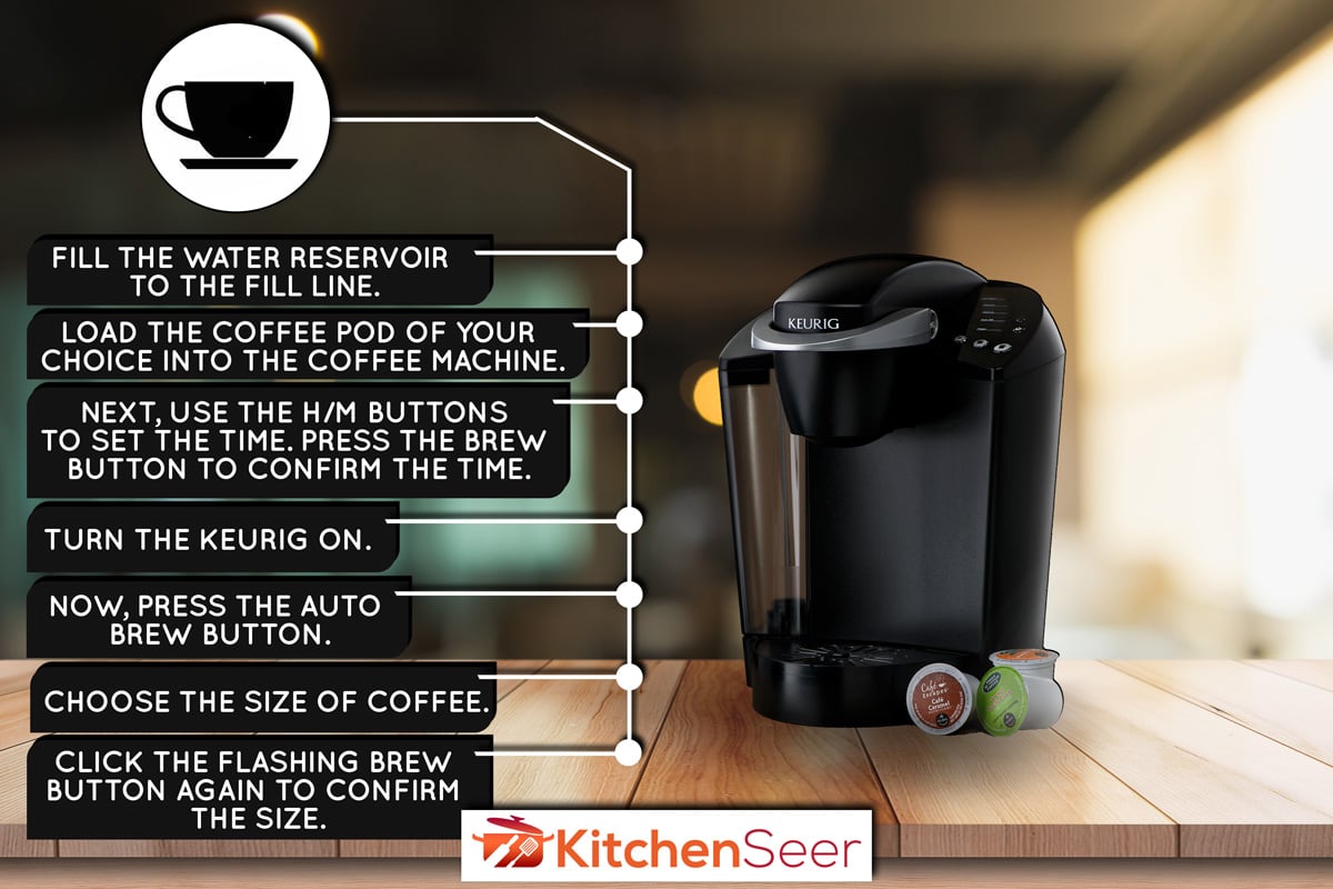 空的木质桌面与灯光散景模糊餐厅背景keurig咖啡机,如何设置keurig汽车酿造