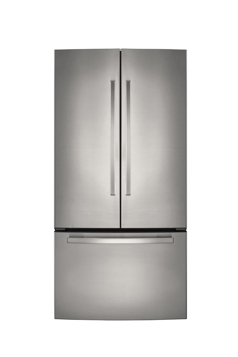 底部安装冰箱,冰箱孤立在白色背景