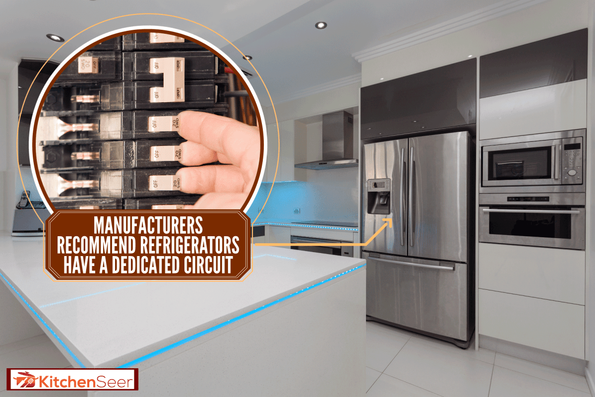 黑白风格的厨房搭配白色台面和白色橱柜，冰箱需要专用雷电竞官网网址电路吗?