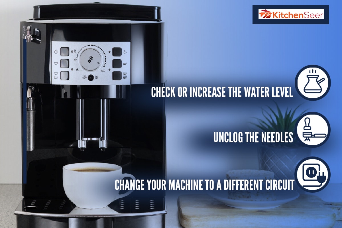 现代意式咖啡机与一个杯子在厨房内部特写-如果我的Keurig Slim不工作我该怎么办雷电竞官网网址