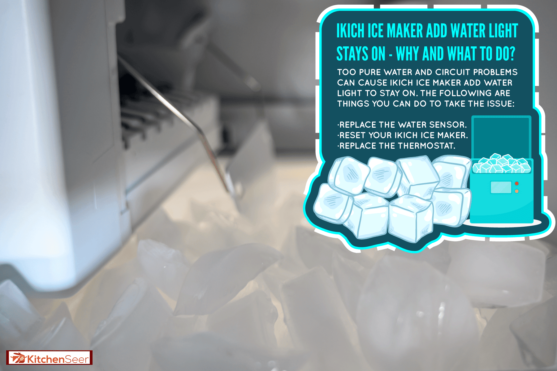 照片的inside-freezer-automatic-ice-maker-pile Ikich制冰机加水光停留在——为什么和怎么做?