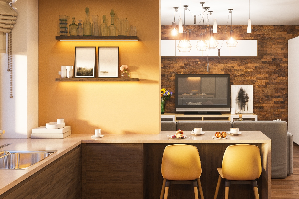 雷电竞官网网址现代斯堪的纳维亚风格的厨房