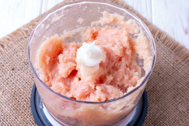 Meat in a bowl of blender. Process of meat grinding, How To Clean Your Magic Bullet After Grinding Meat