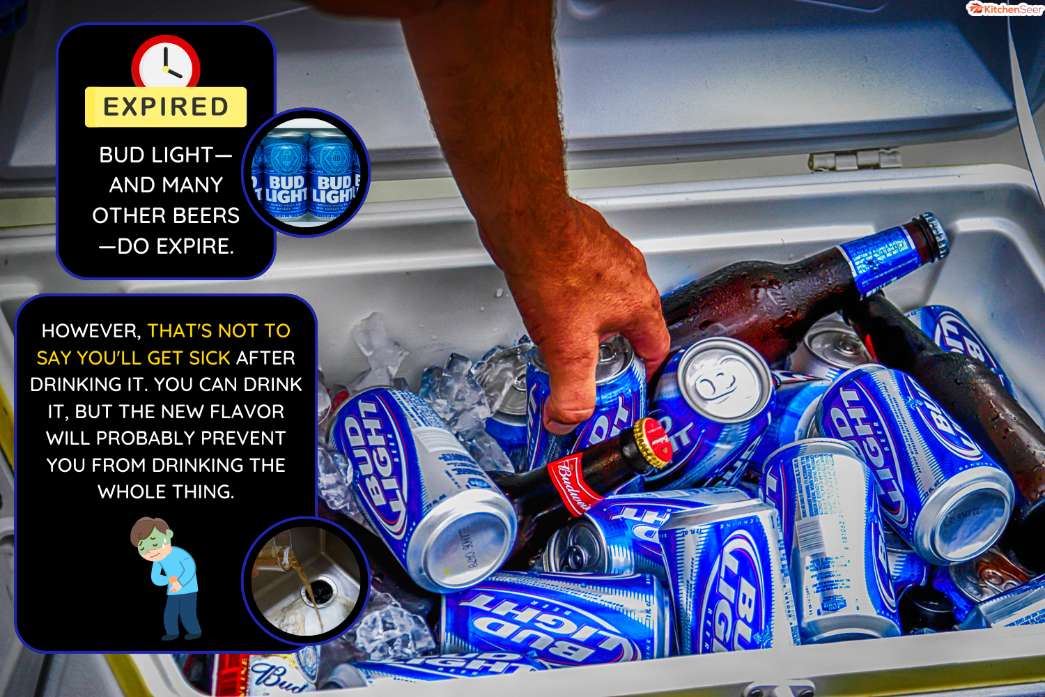 在休伦港帆船赛上，一只手伸进一个冷却器，取出一罐和一瓶百威淡啤——百威淡啤能过期吗[这是过期后你能喝多久!]］