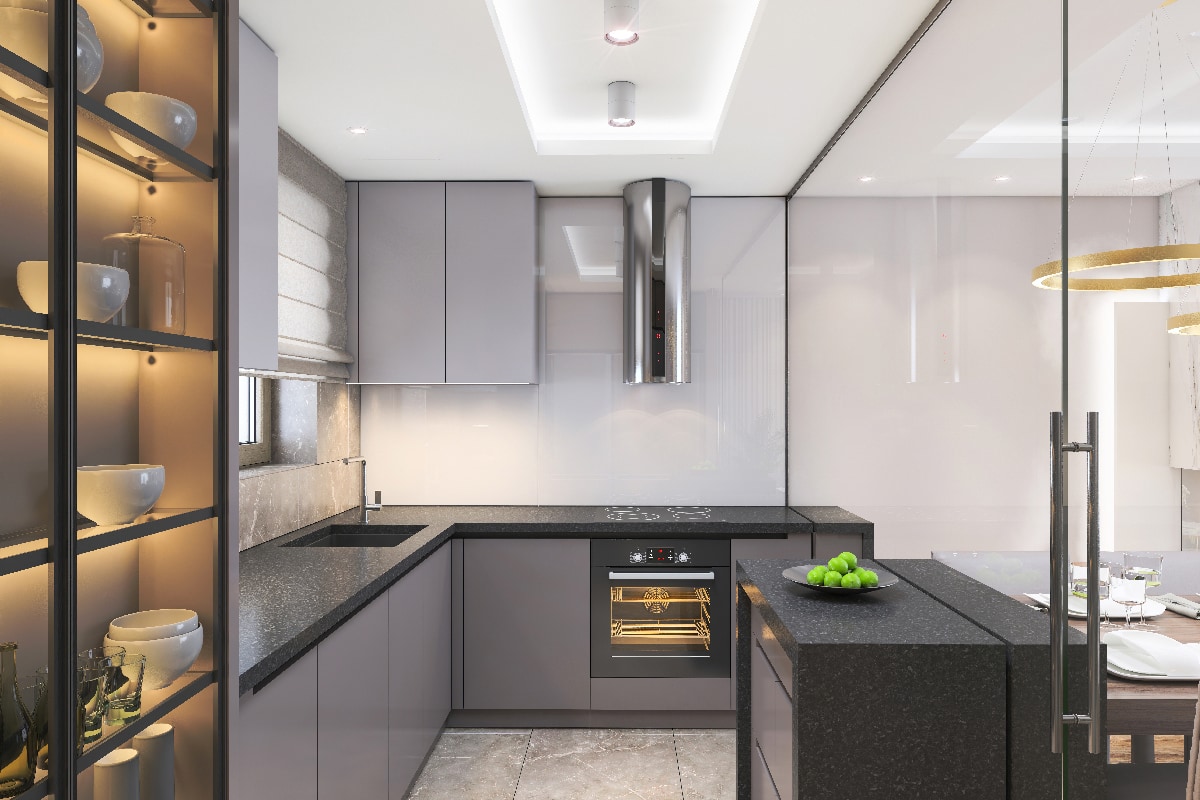 现代厨房玻璃幕雷电竞官网网址墙