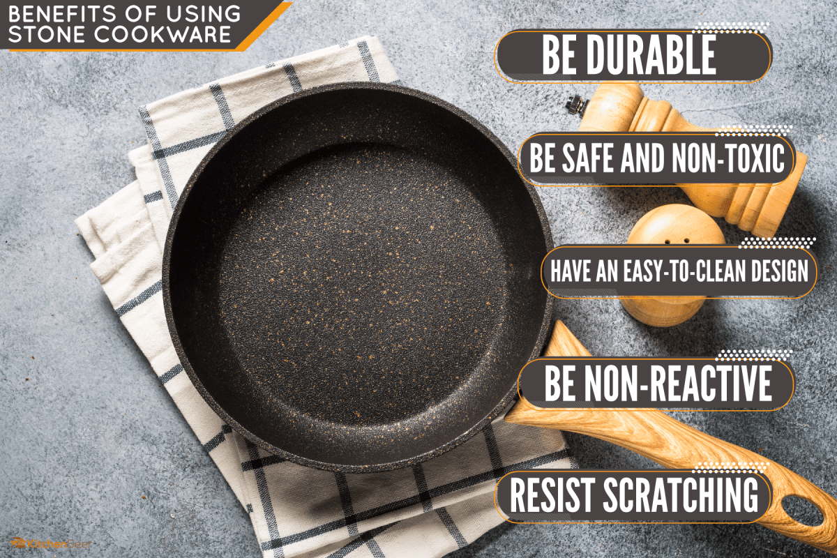 A non stick frying pan on the table