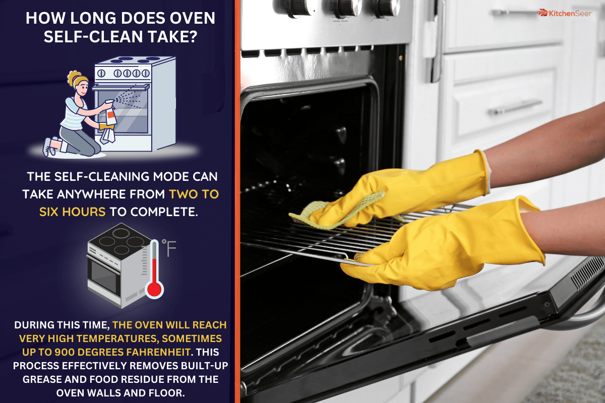 女人清洁烤箱在厨房。雷电竞官网网址——烤箱清洗需要多长时间?