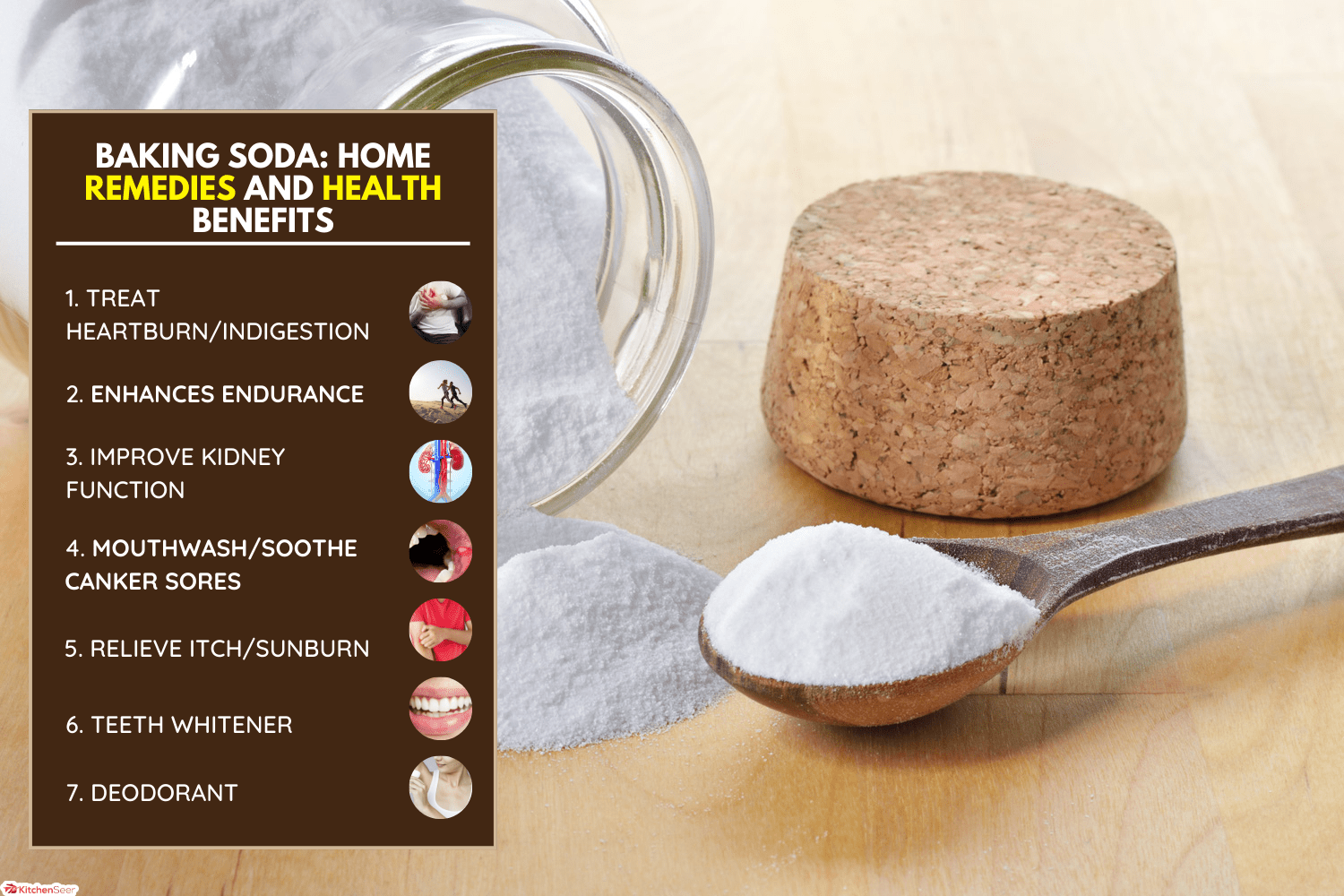 Close-up of baking soda in a glass jar. Bicarbonate of soda - Is Baking Soda Edible [Raw And Baked In Recipes]