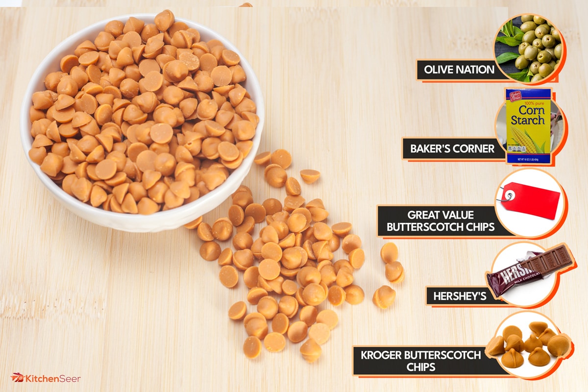 白色碗里的奶油糖果片散落在木制背景上，哪种奶油糖果片是无麸质的?