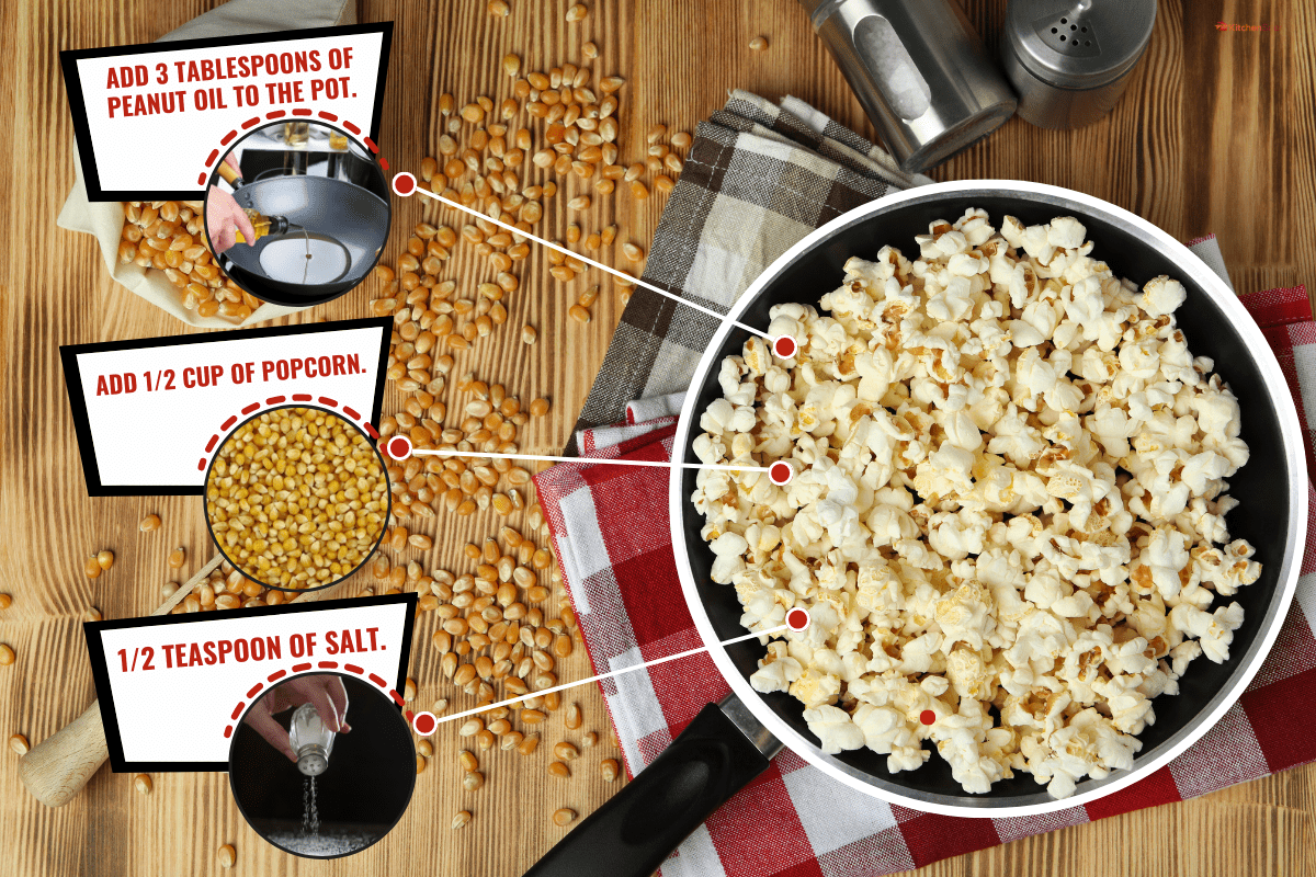 木制自制爆米花的概念。你能在空气炸锅里煮爆米花吗?[这是你需要知道的]＂width=