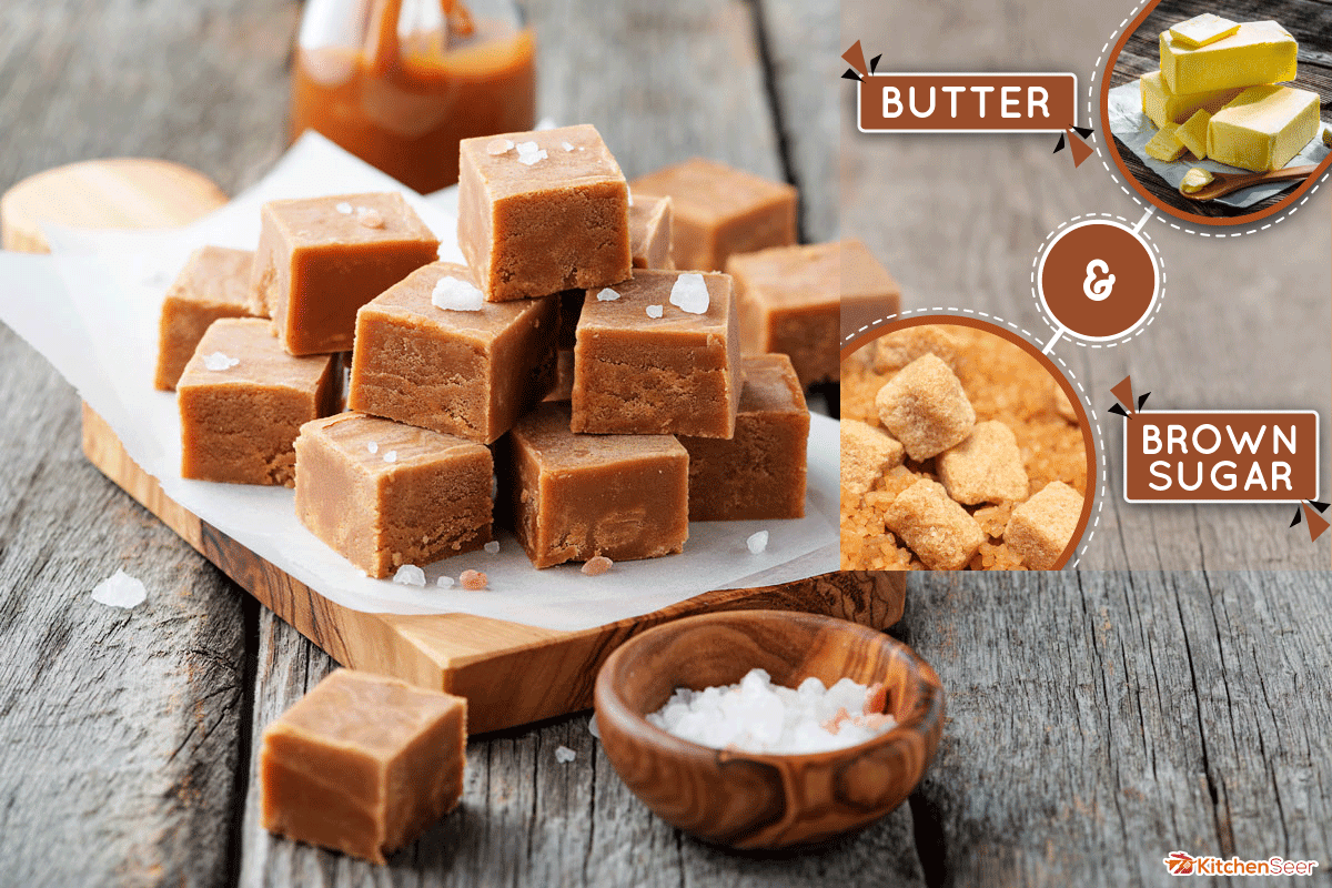 咸焦糖和海盐。金色的奶油糖果太妃糖焦糖,奶油糖果有奶吗?(与方法使其素食)