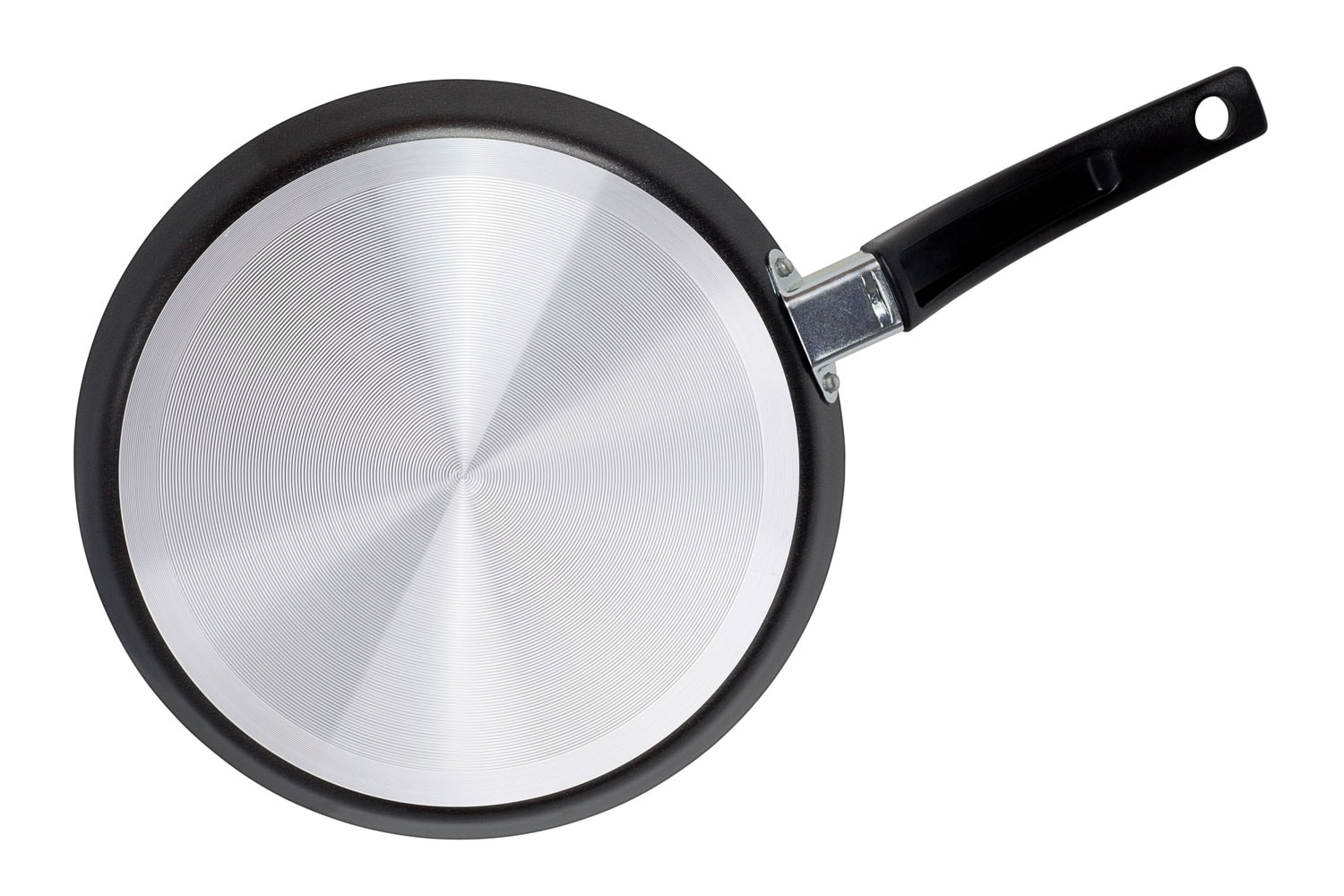 Fluted bottom metal pan on a white background. An isolated object.
