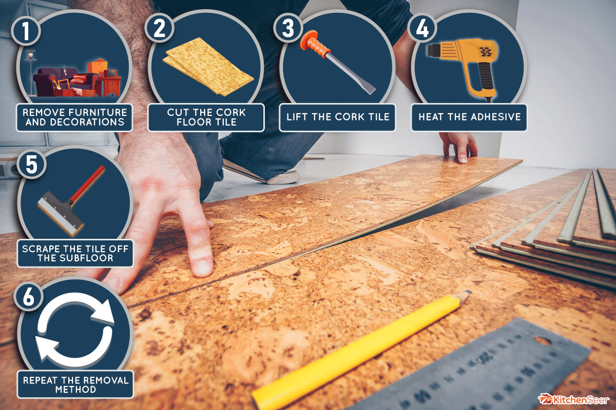 专业删除cork flooring panels, How To Remove Cork Flooring From Concrete [Quickly & Easily]