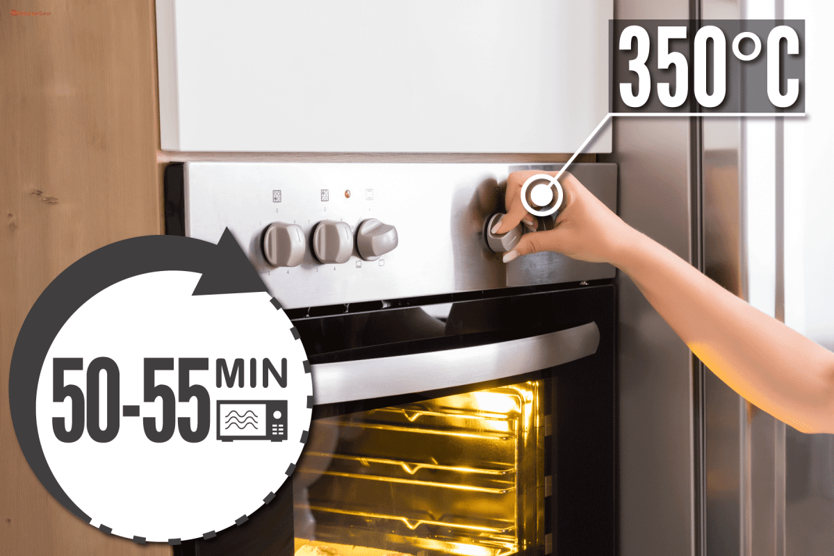 woman baking oven adjust setting lever timer, Snickerdoodle Nothing Bundt Cake Recipe - How To Make