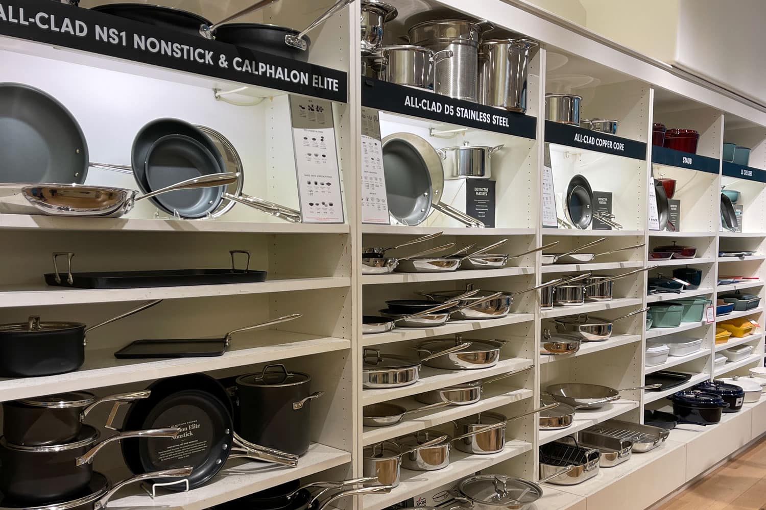 The All Clad pot and pan aisle at a Williams Sonoma store at an indoor mall in Orlando, Florida.