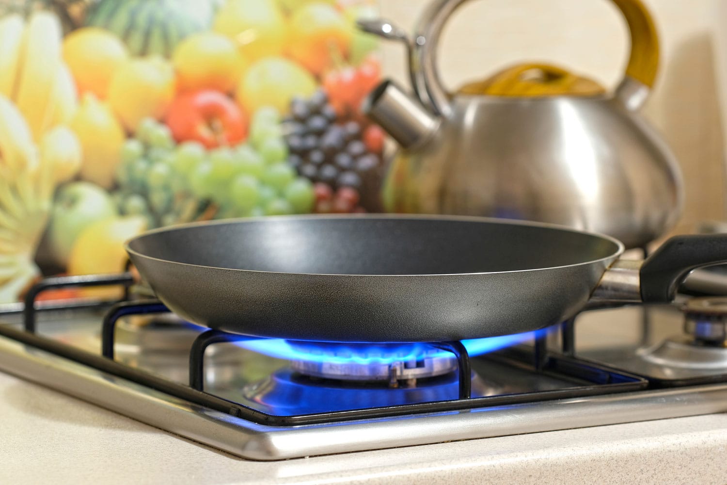 frying pan on a stove