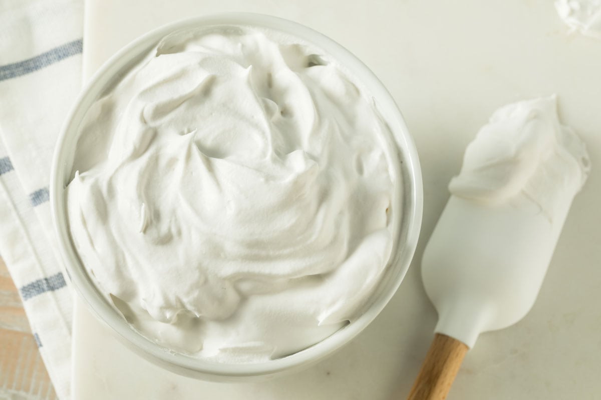 sweet homemade vanilla whipped cream bowl