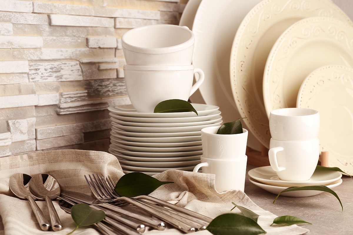 的乡村餐具轻砖背景